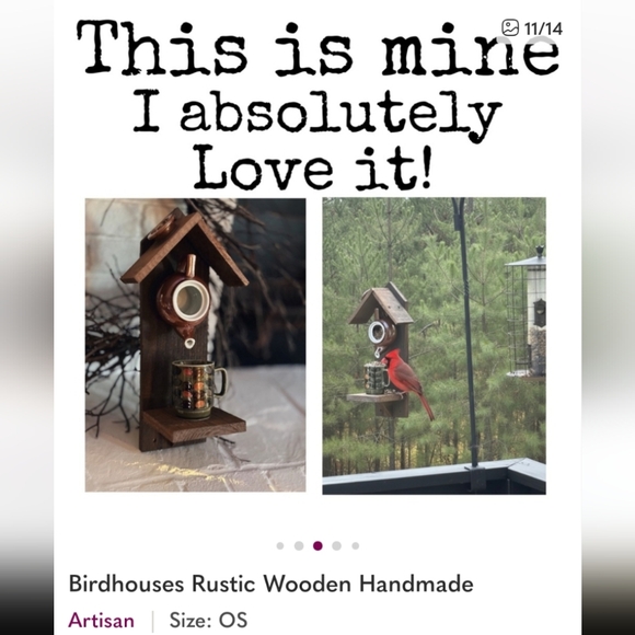 Rustic Wooden Handcrafted Bird Feeder April Showers Bring May Flowers - Picture 13 of 16